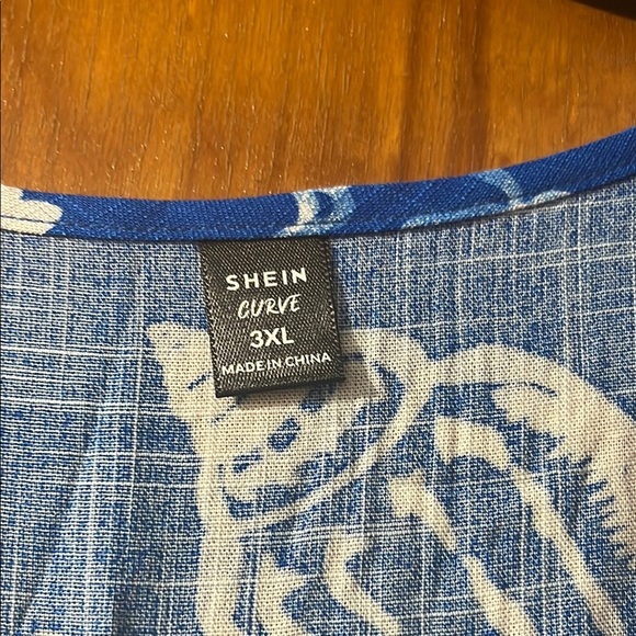 SHEIN Blue and White Seashell Print Dress - Picture 2 of 4